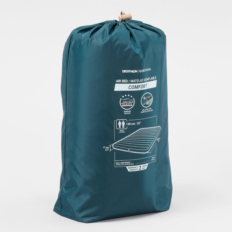 Colchón inflable doble de 140cm para camping Air seconds comfort