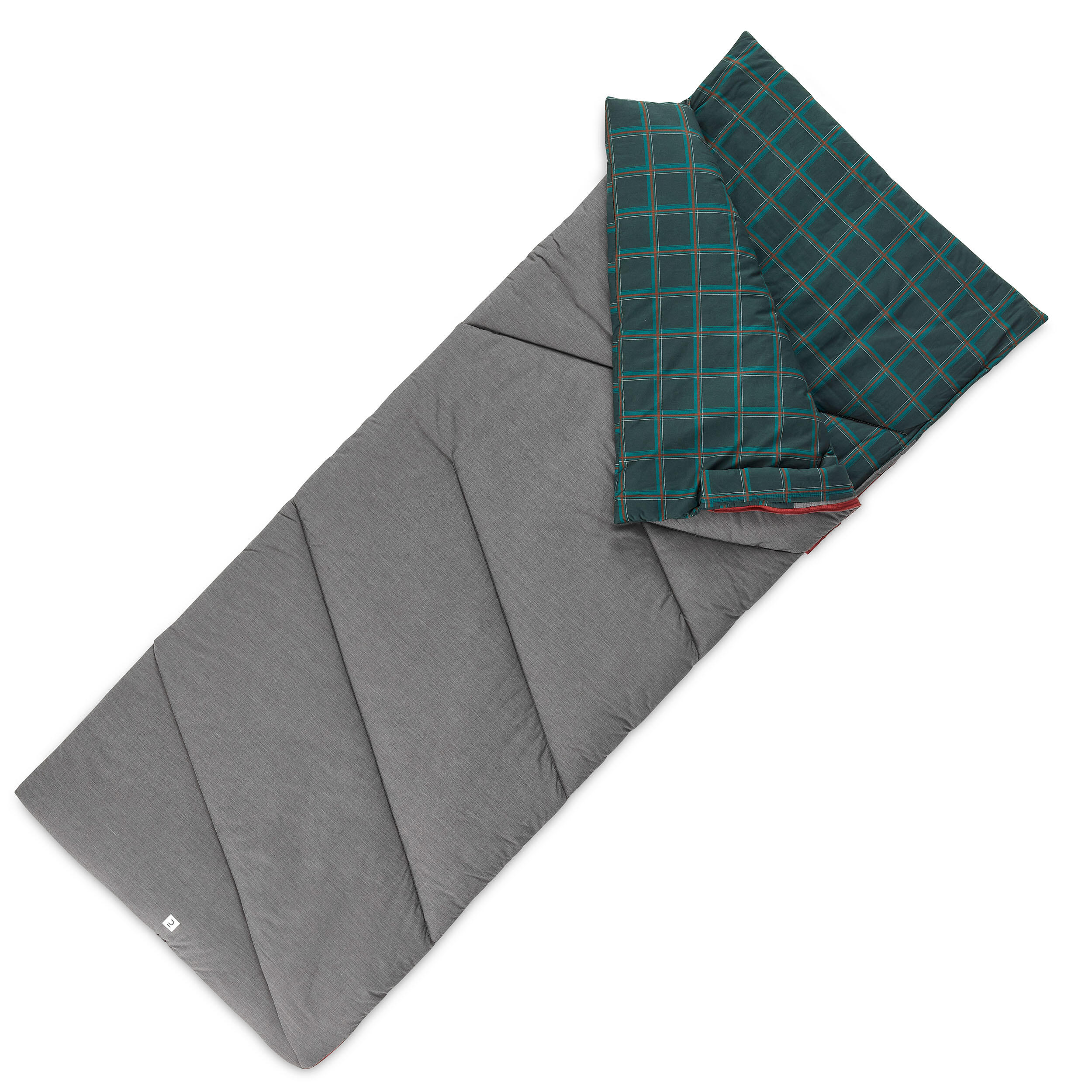 Cotton Camping Sleeping Bag Arpenaz 10° Cotton Green