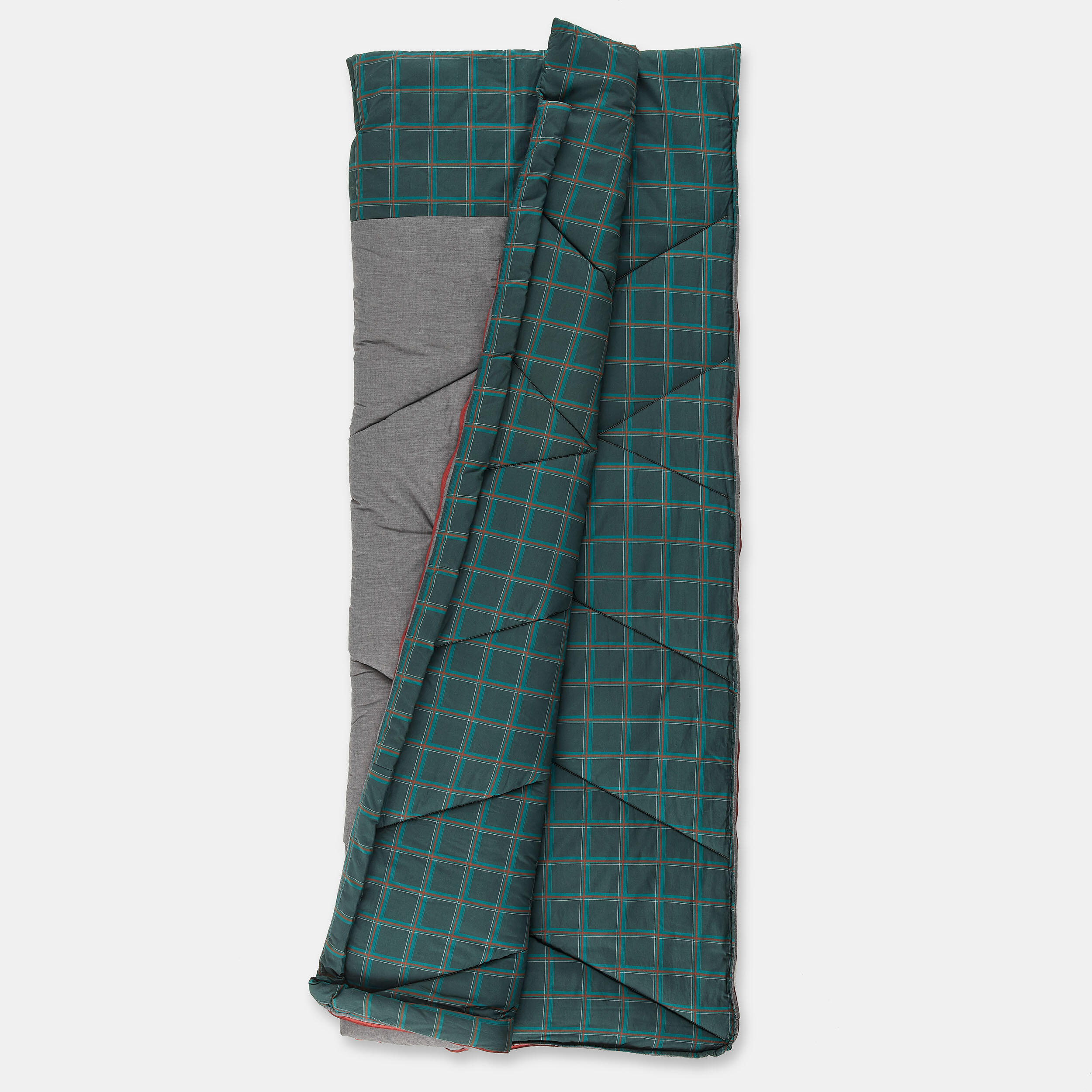 Cotton Camping Sleeping Bag Arpenaz 10° Cotton Green