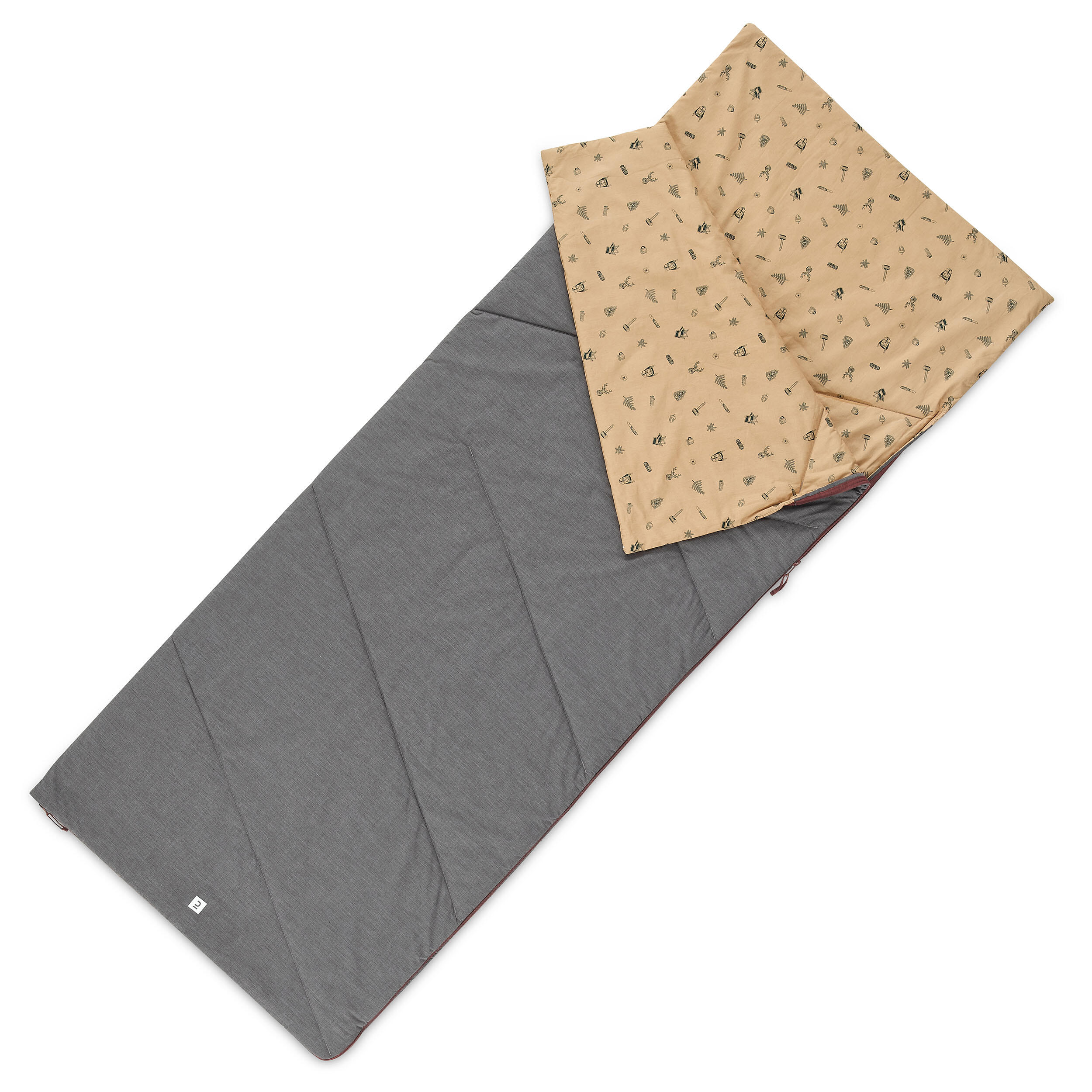 COTTON SLEEPING BAG FOR CAMPING - ARPENAZ 20° COTTON 1/8