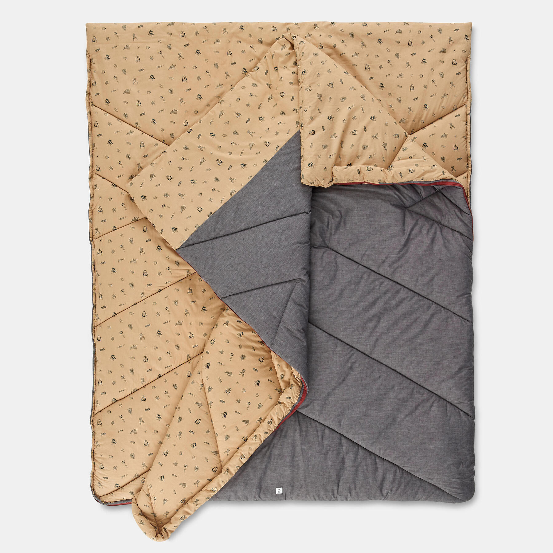 Camping Sleeping Bag Arpenaz 10° Cotton Double 2 People