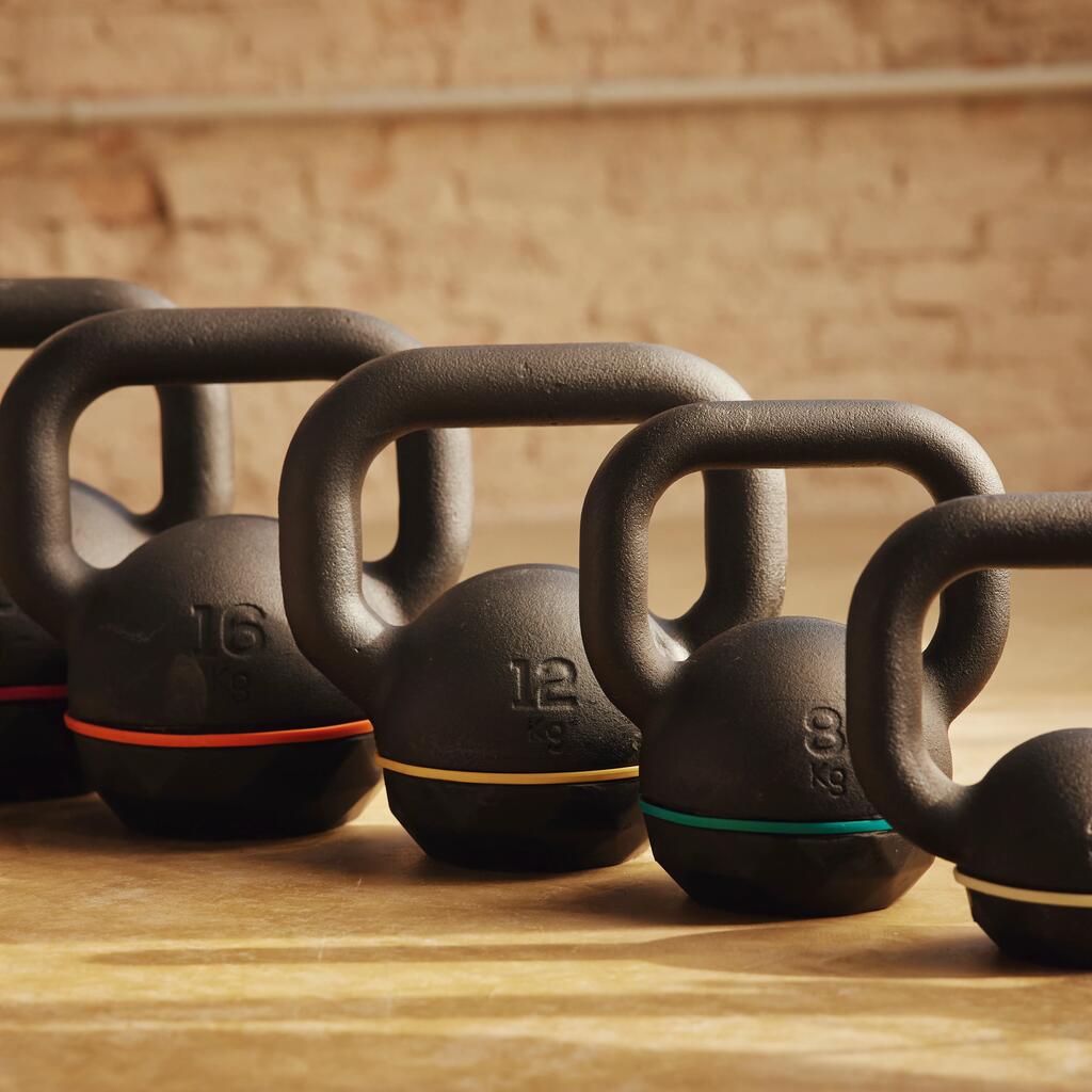 Kugelhantel Kettlebell Gusseisen und Basis aus Gummi 20 kg