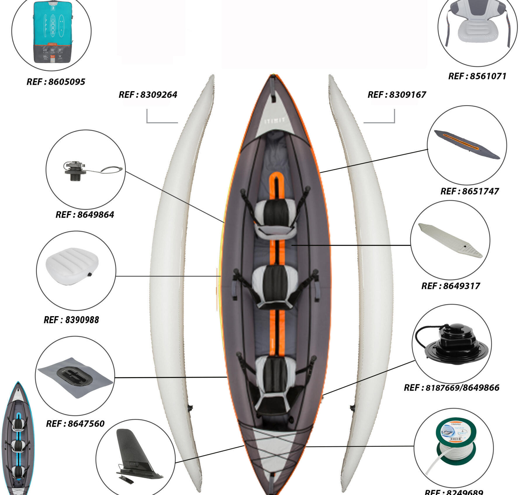 Piezas de recambio para kayak Itiwit 3