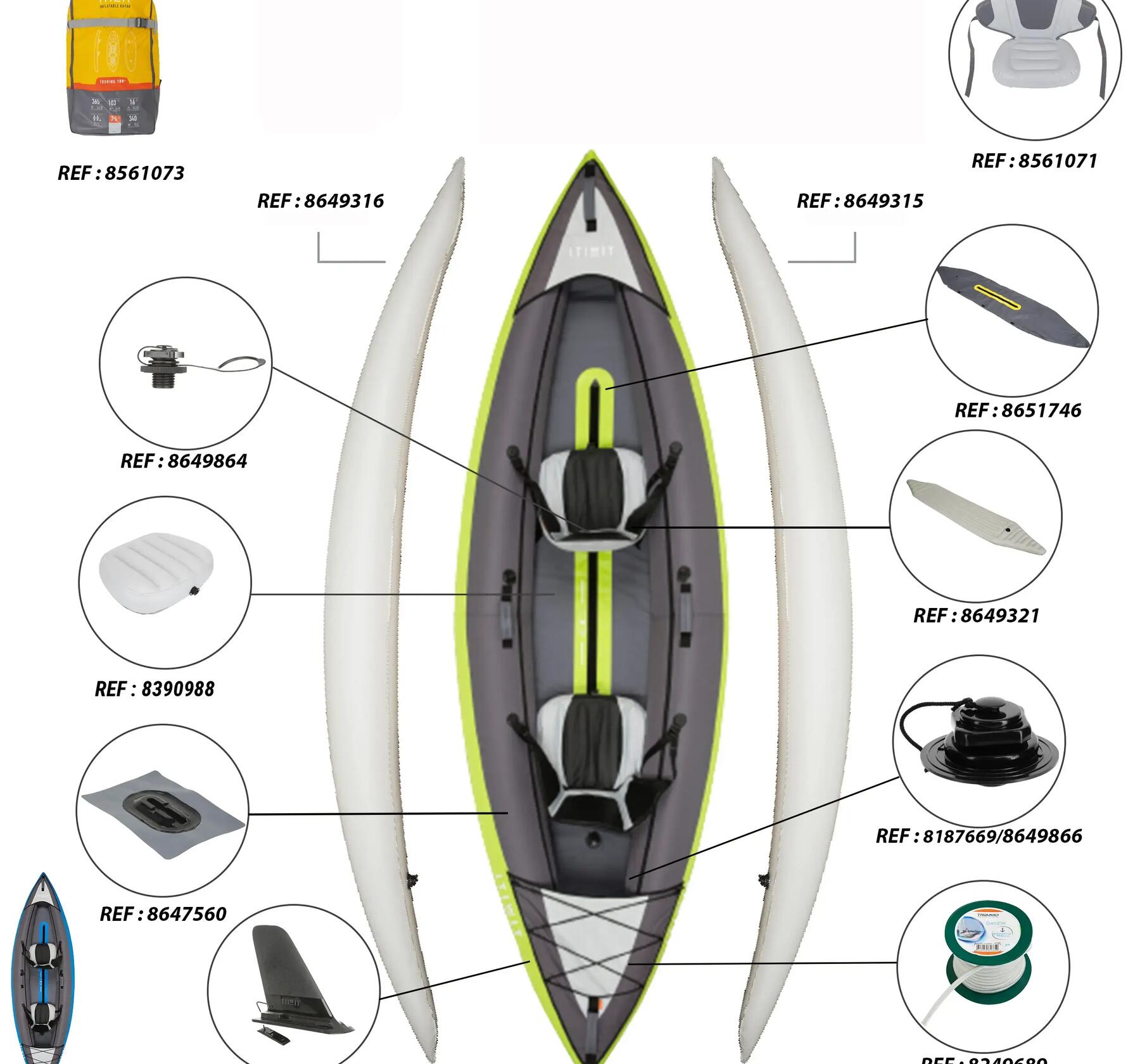 Pièces détachées kayak Itiwit 2