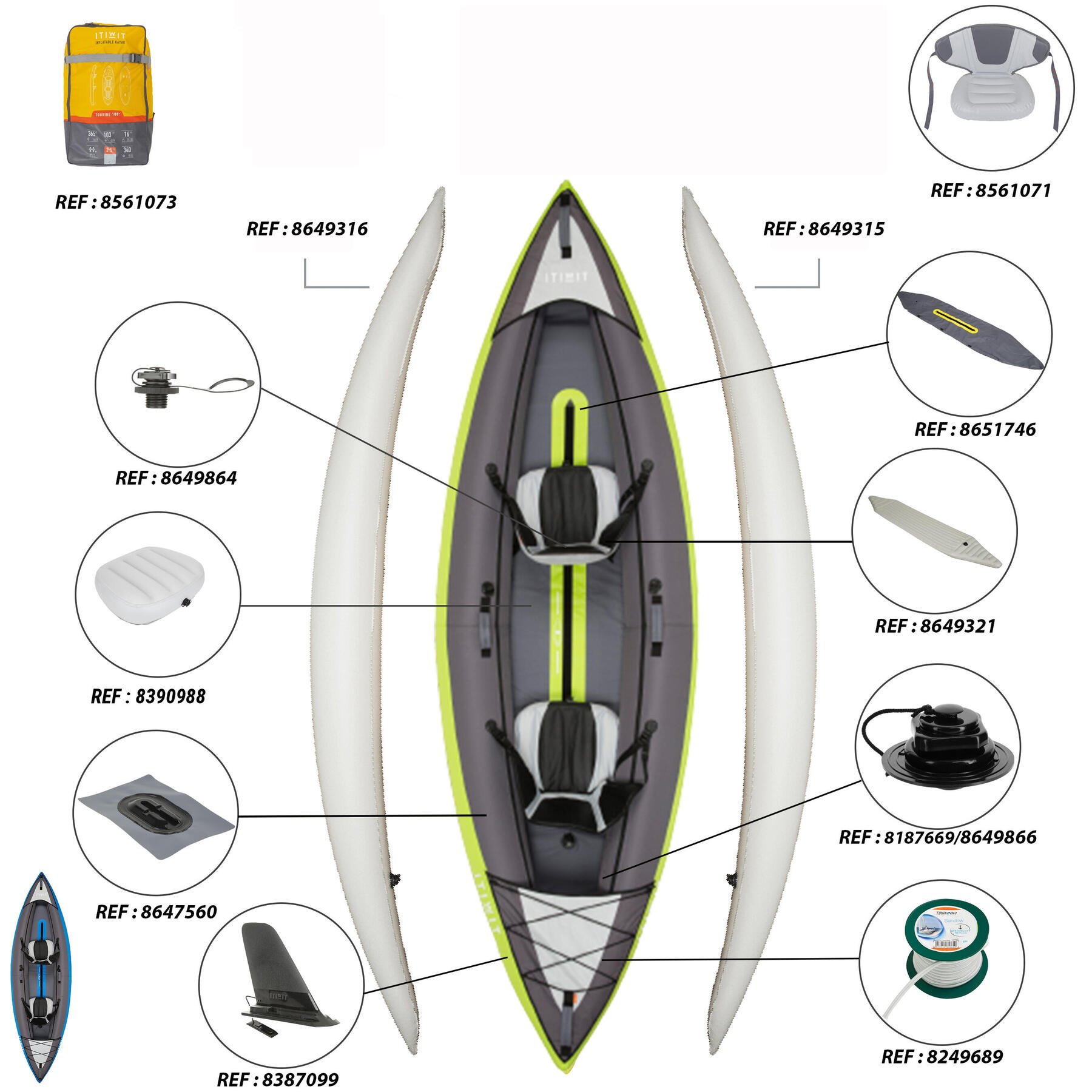 Pièces détachées kayak Itiwit 2