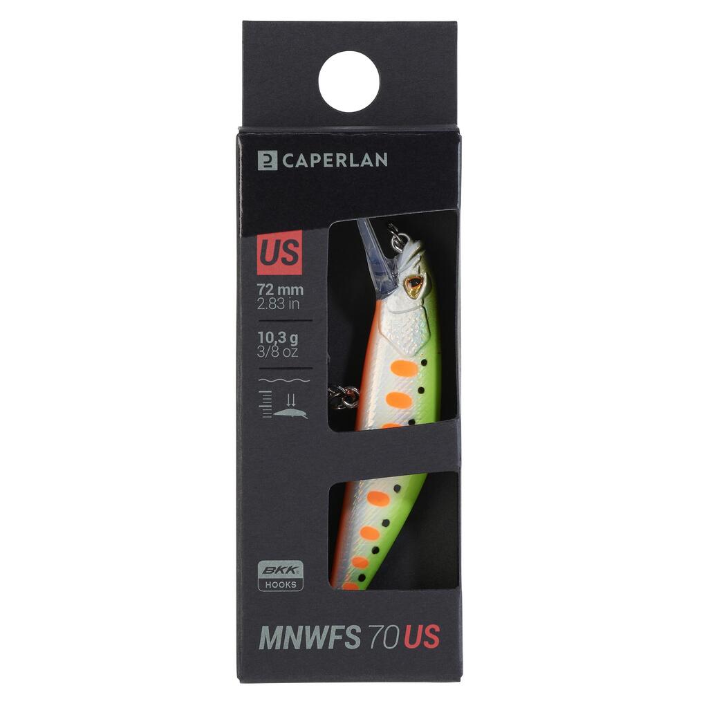 Wobler Pstruh Minnow WXM MNWFS 70 US žltý fluorescenčný