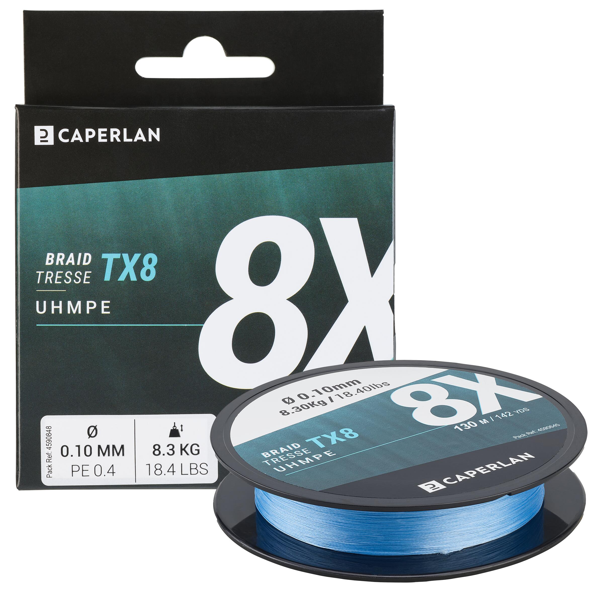 CAPERLAN LURE FISHING BRAIDED LINE TX8 130 M - GREY