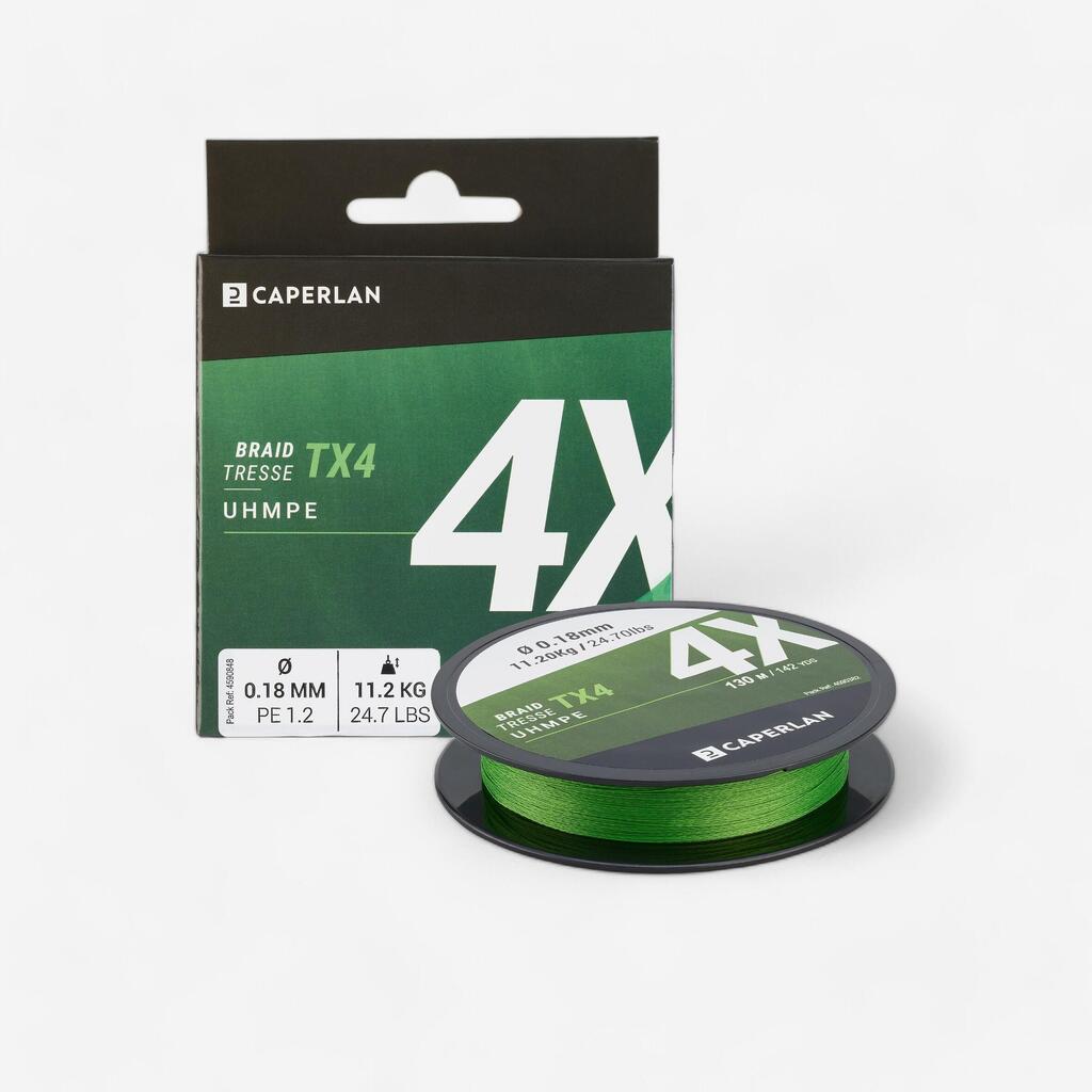 LURE FISHING BRAIDED LINE TX4 GREEN CHART 130M