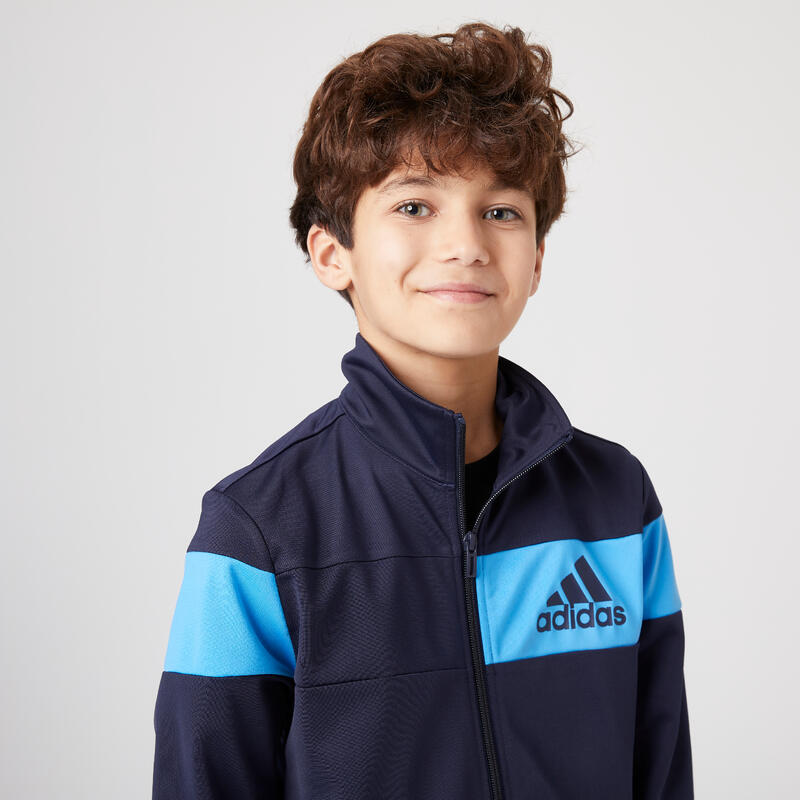 Tuta ginnastica bambino Adidas nero-azzurro