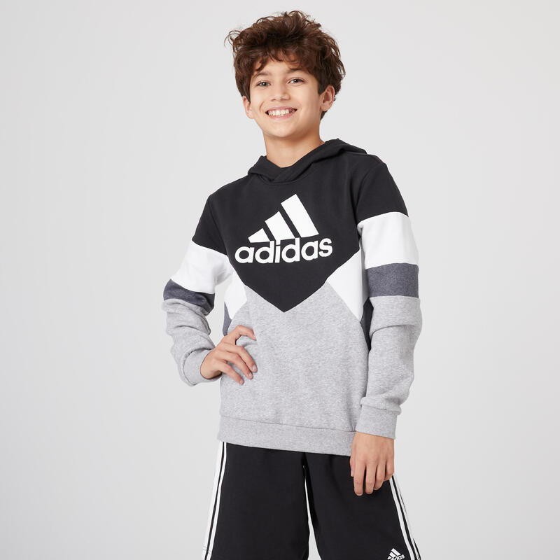 Sweat à capuche enfant adidas - noir gris imprimé