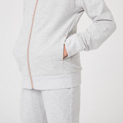 Survêtement chaud enfant - 500 gris avec zip doré