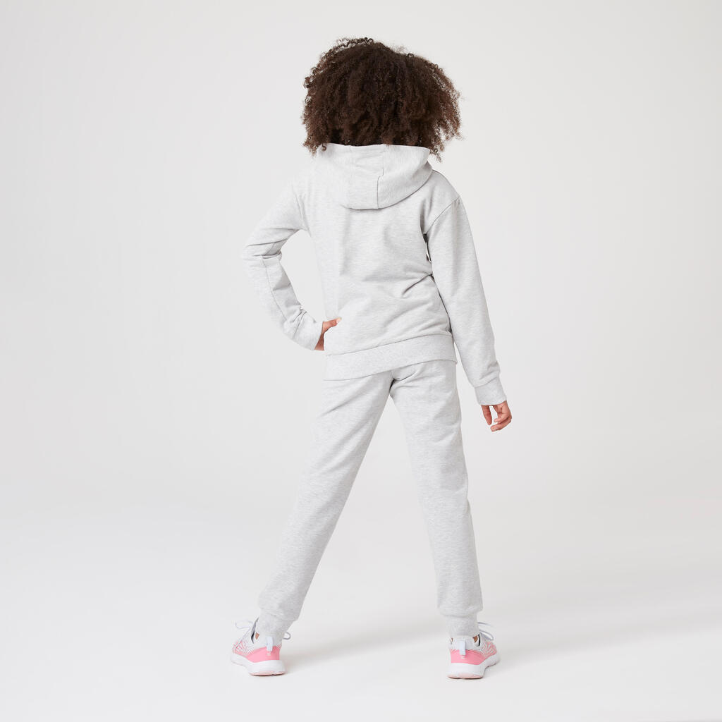 Survêtement chaud enfant - 500 gris avec zip doré