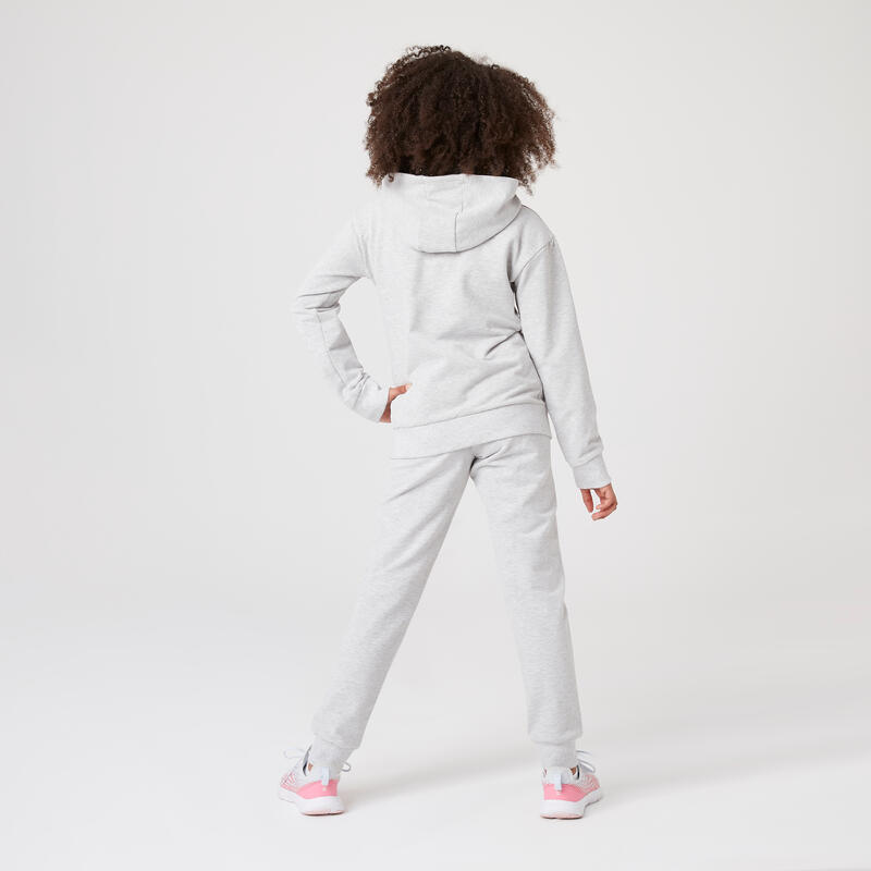 Pantalon de jogging chaud enfant fille - 500 gris chiné moyen - Decathlon