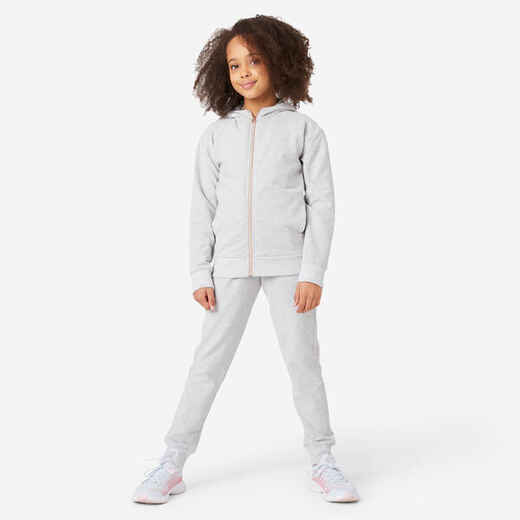 
      Kids' Warm Tracksuit 500 - Grey with Golden Zip
  