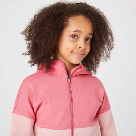 Kids' Breathable Zip-Up Cotton Hoodie 900 - Pink