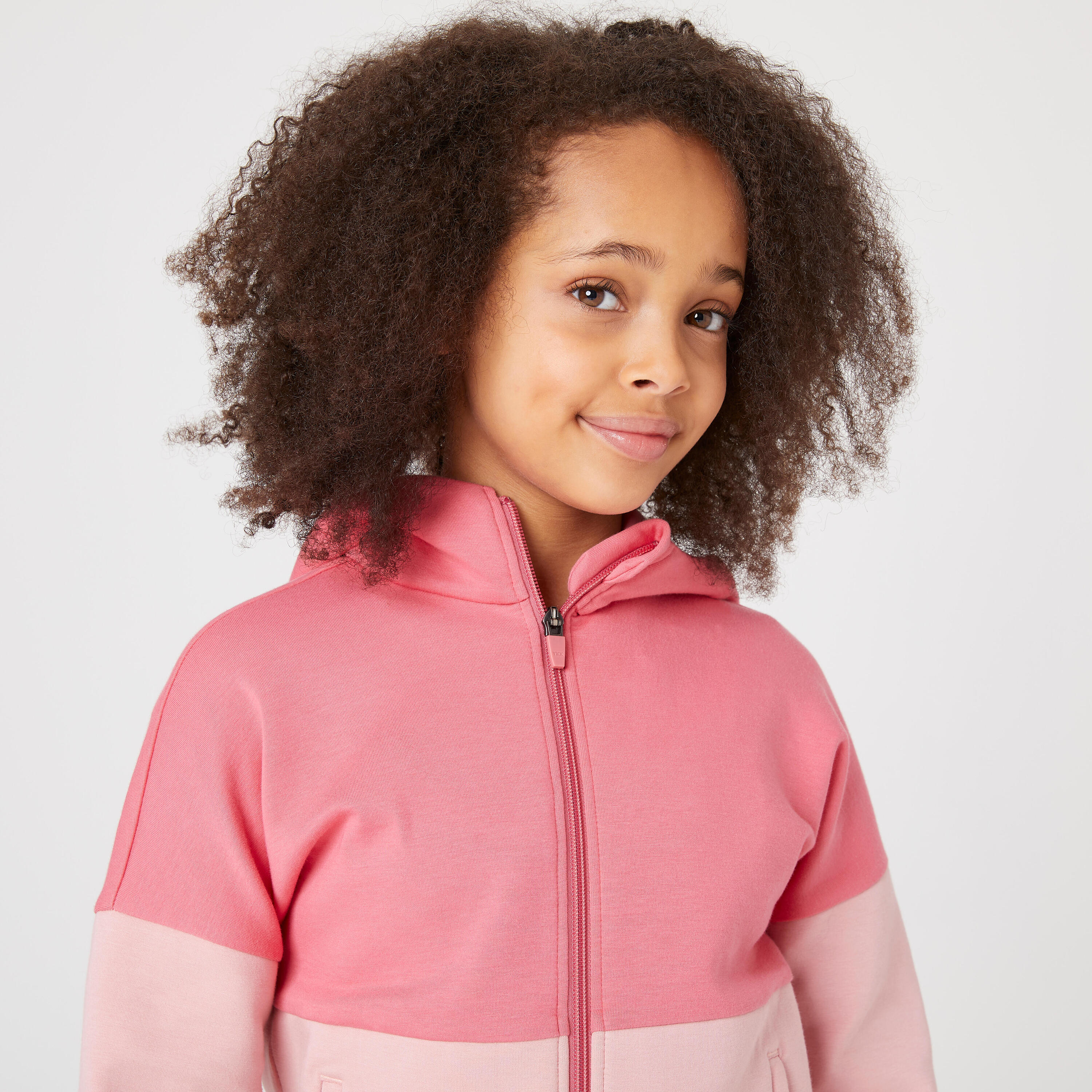 Kids' Breathable Zip-Up Cotton Hoodie 900 - Pink 3/6