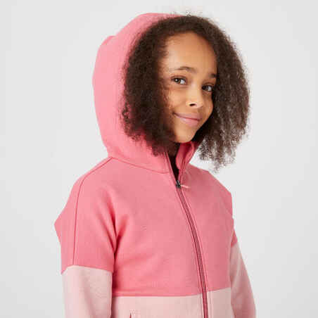 Kids' Breathable Zip-Up Cotton Hoodie 900 - Pink