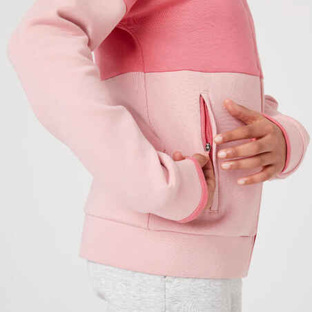 Kids' Breathable Zip-Up Cotton Hoodie 900 - Pink