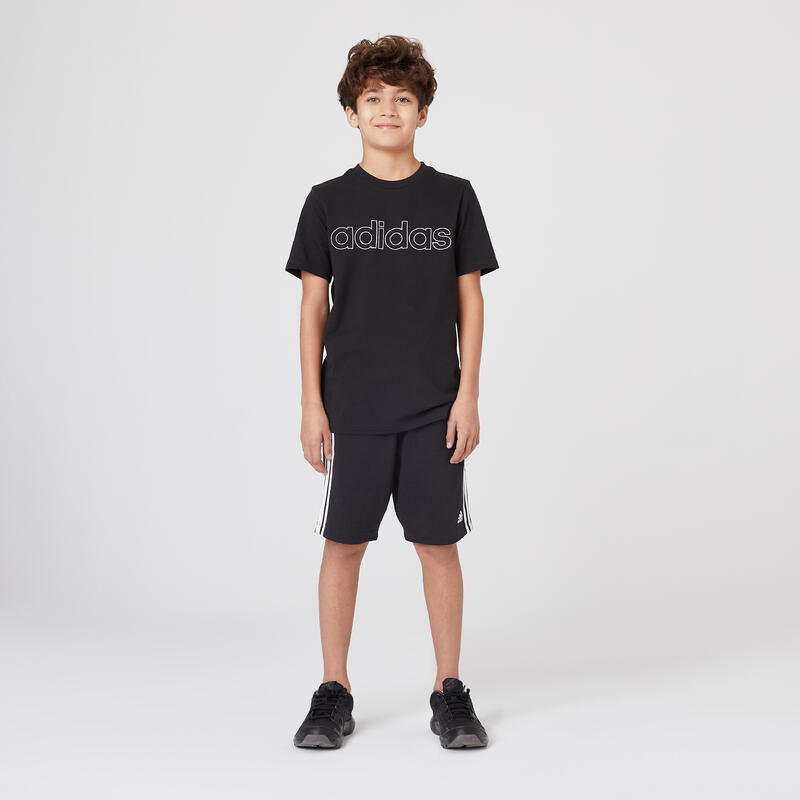 T-shirt bambino ginnastica Adidas LINEAR cotone nera