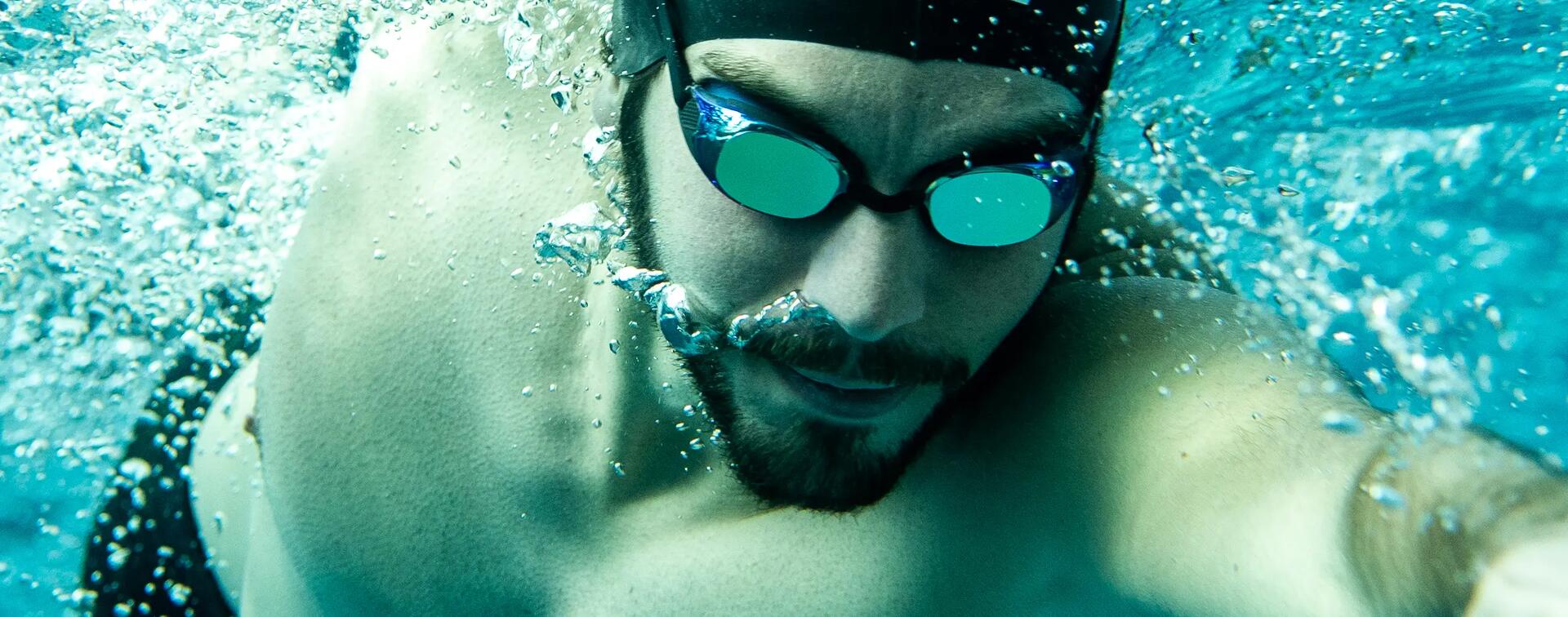 Lunettes de Natation - Bfit - Verres Fumés - Noir / Blanc