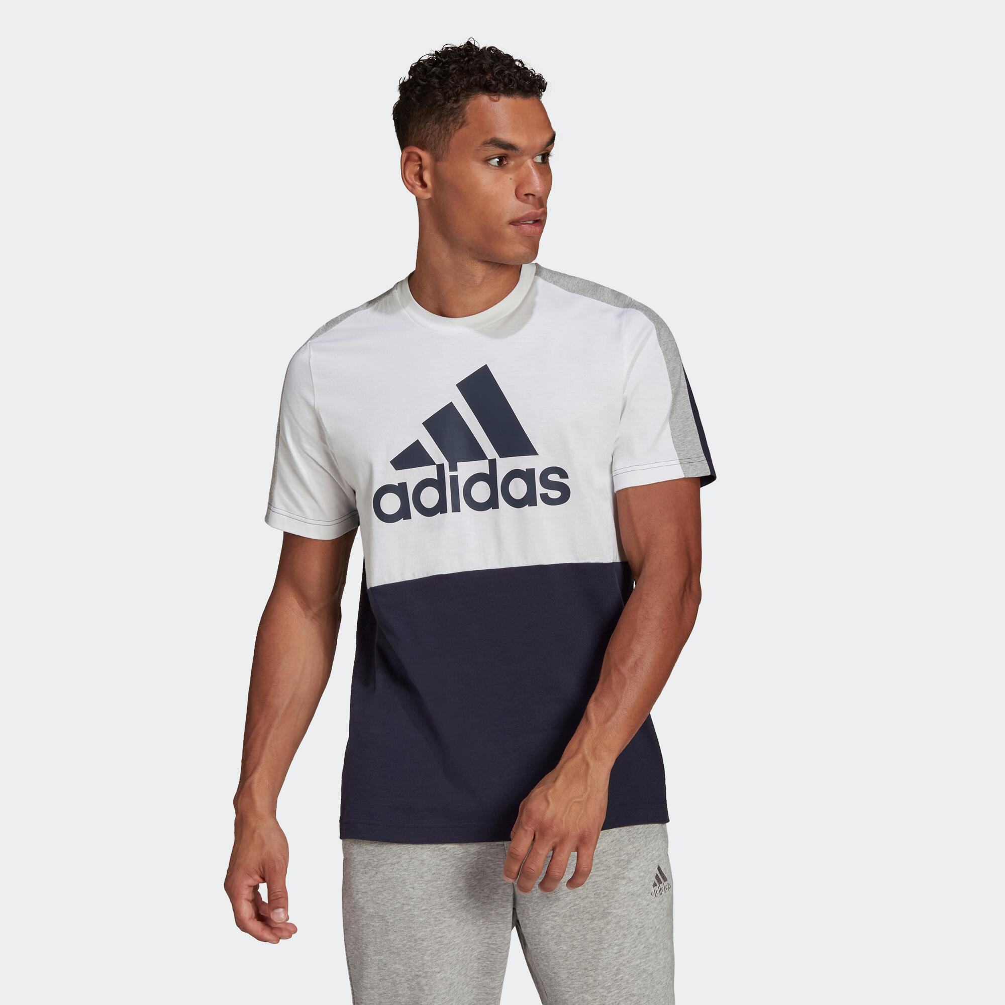Tricou fitness cu logo Adidas Color Block bărbați ADIDAS Tricou fitness cu logo Adidas Color Block bărbați ADIDAS ADIDAS