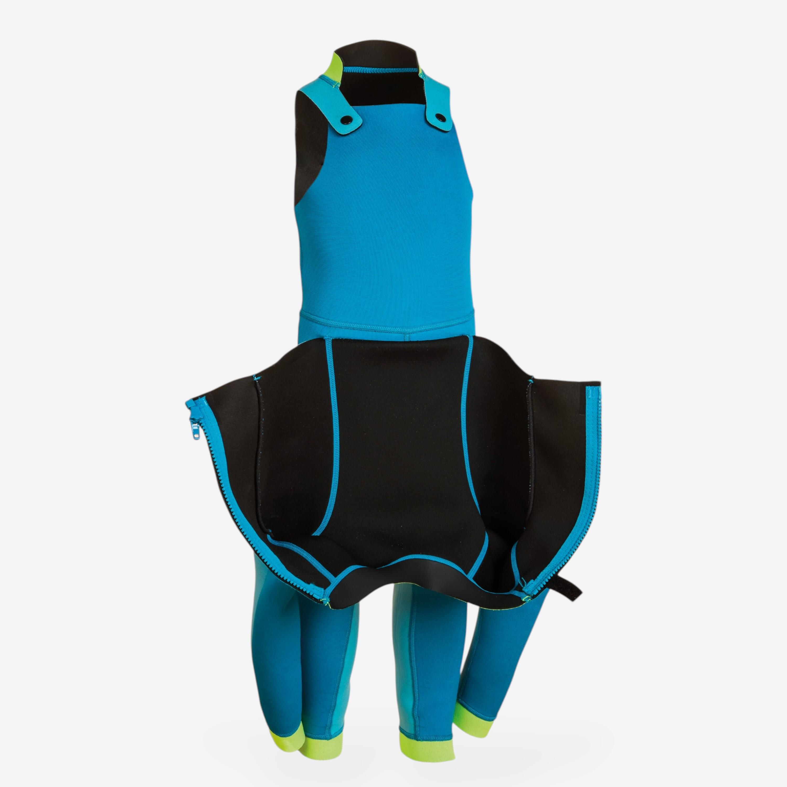 Combinaison de natation en néoprène enfant, ti warm bleu vert 3/10