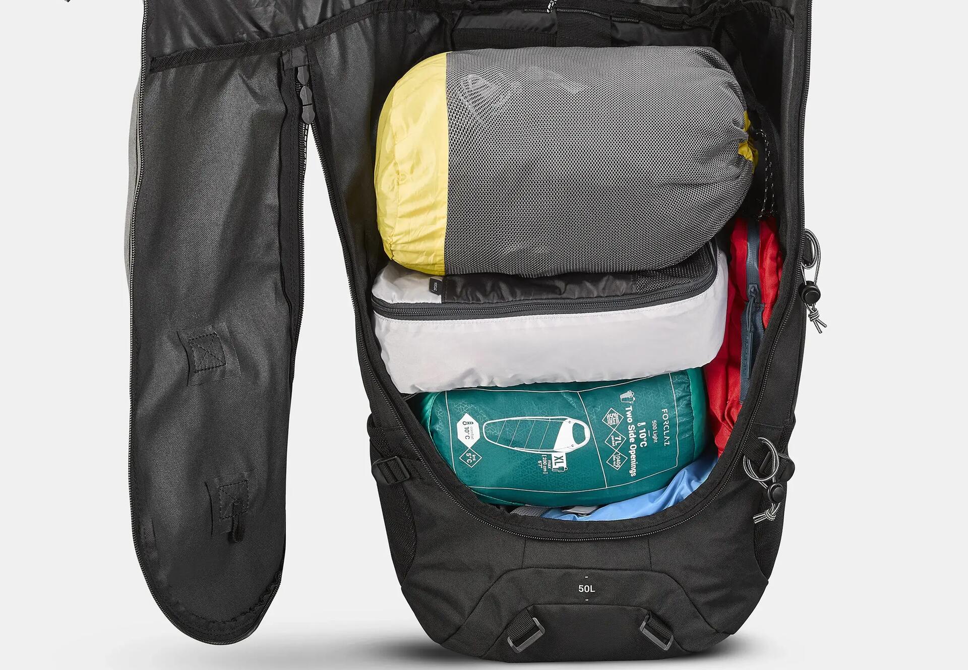 How things are packed inside a rucksack