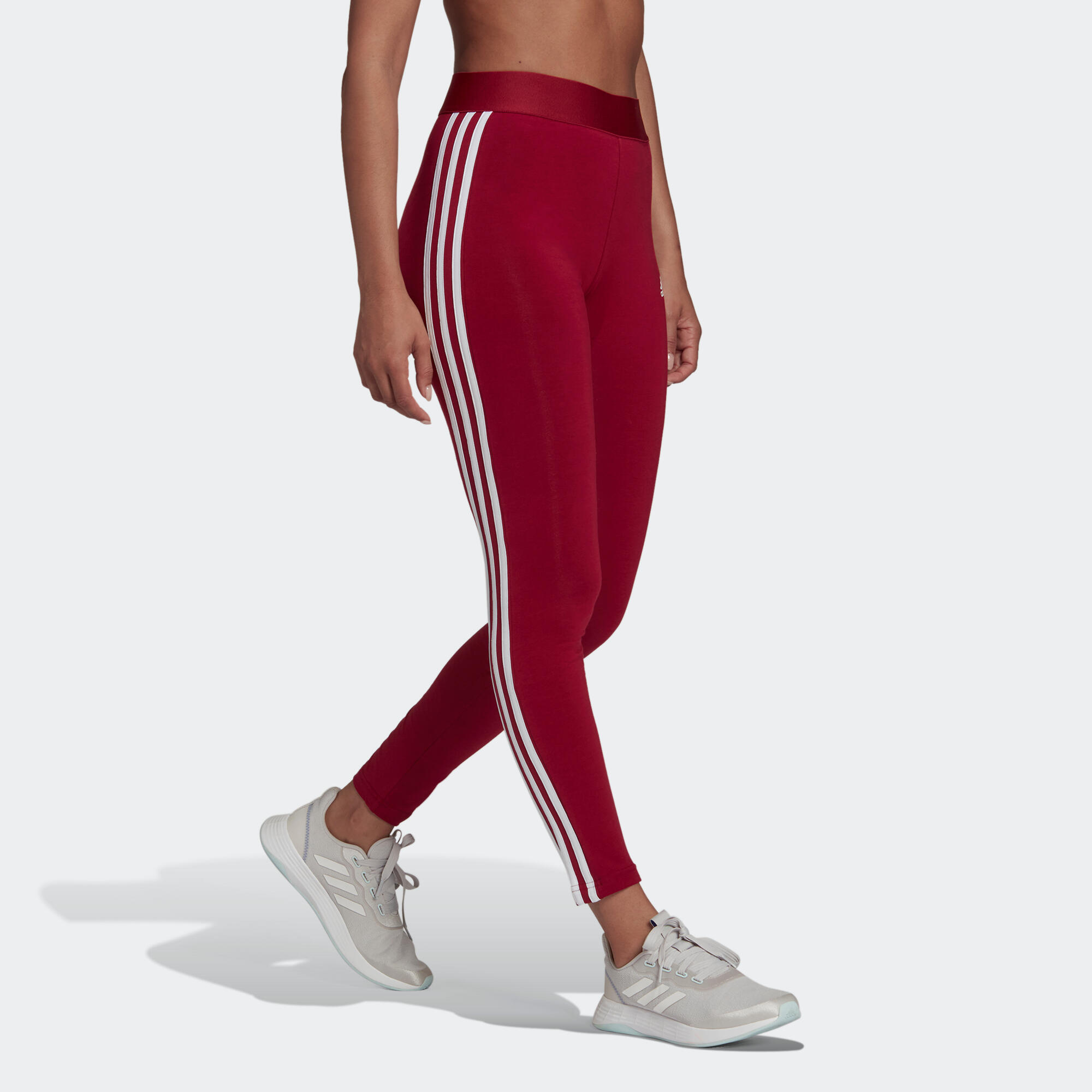 Leggings donna fitness Adidas ESSENTIALS cotone leggero bordeaux ADIDAS |  DECATHLON