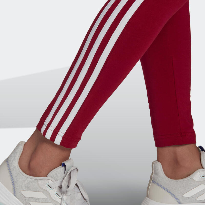 Leggings donna fitness Adidas ESSENTIALS cotone leggero bordeaux