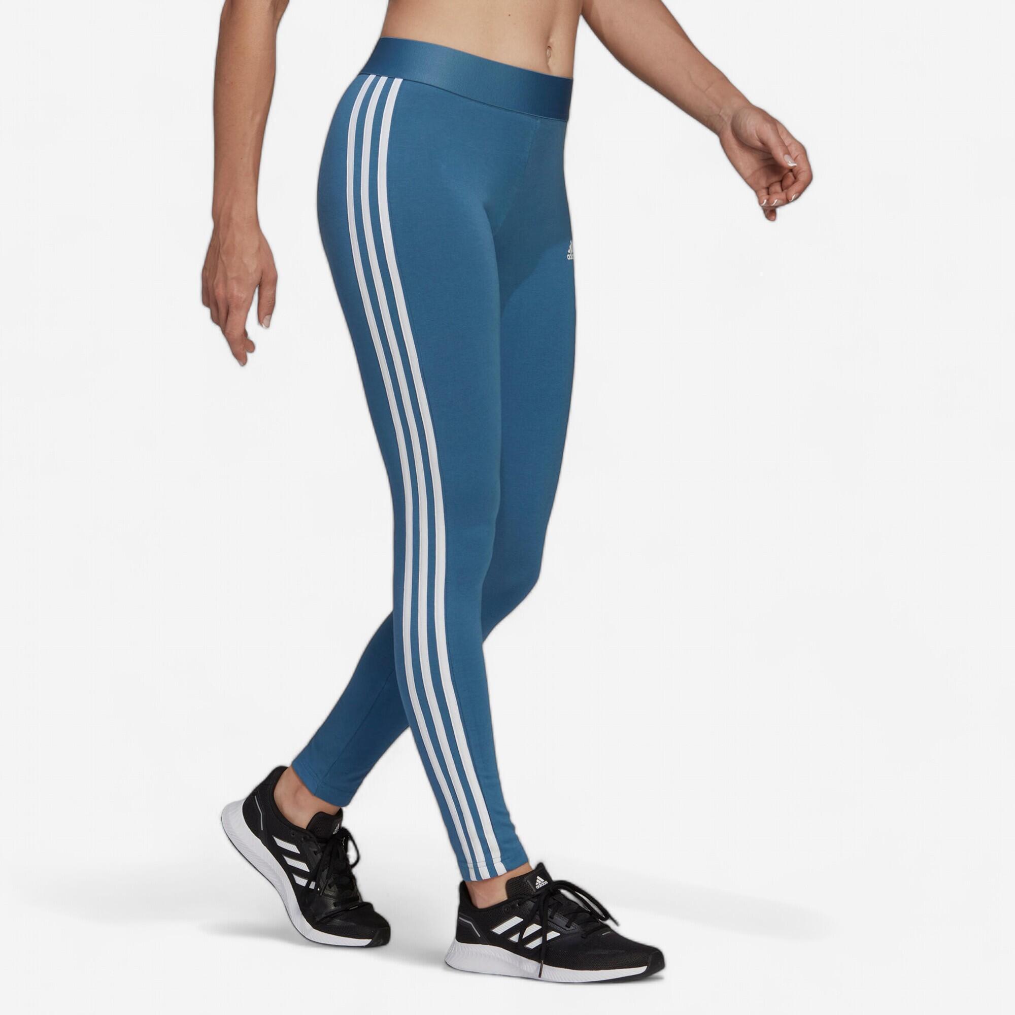 Leggings donna fitness Adidas ESSENTIALS cotone leggero azzurri ADIDAS |  DECATHLON