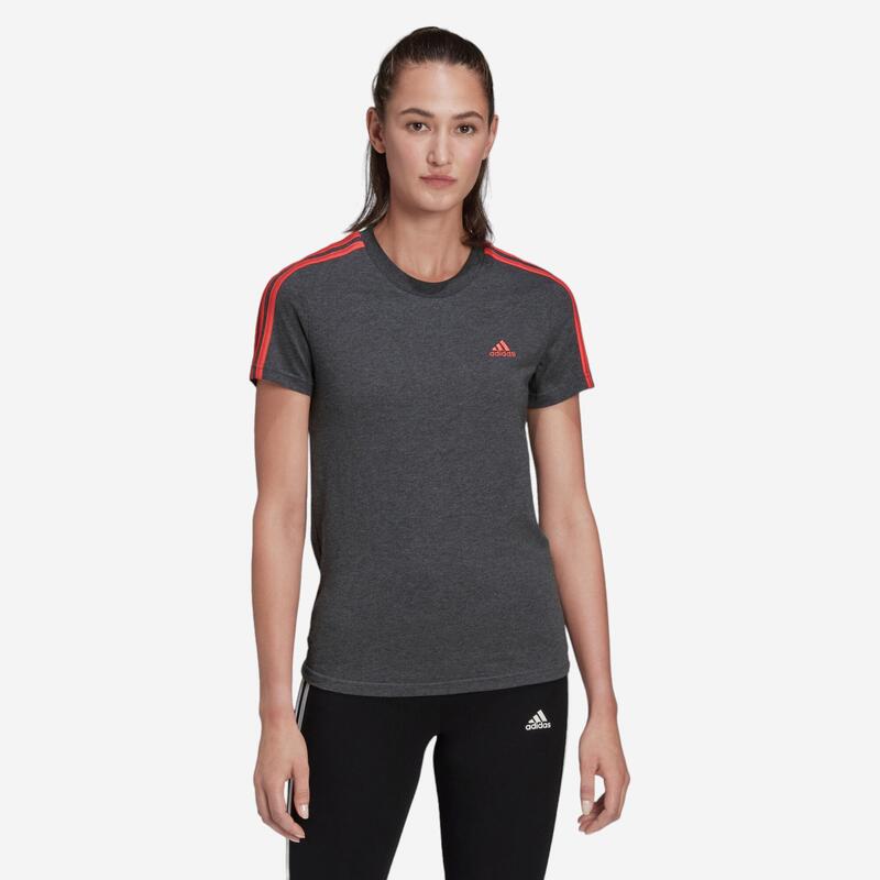 Alarmante barril Género Camiseta fitness manga corta Mujer Adidas Essentials gris y rosa | Decathlon Alarmante barril Género Camiseta fitness manga corta Mujer Adidas Essentials gris y rosa | Decathlon