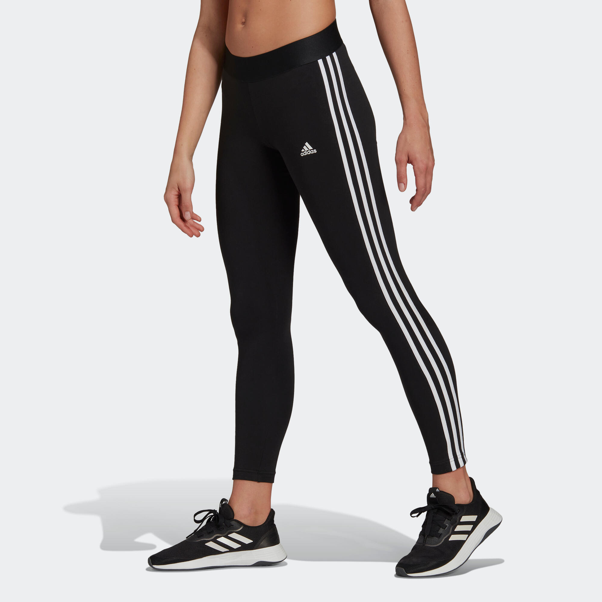 Leggings 7/8 donna fitness Adidas ESSENTIALS cotone leggero neri ADIDAS |  DECATHLON