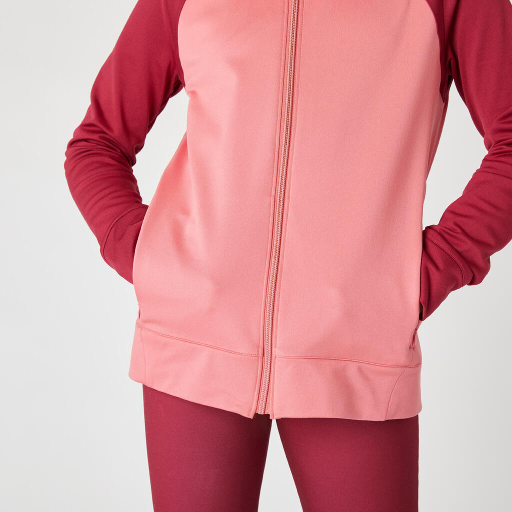Trainingsjacke Mädchen warm - S500 rosa/grau 