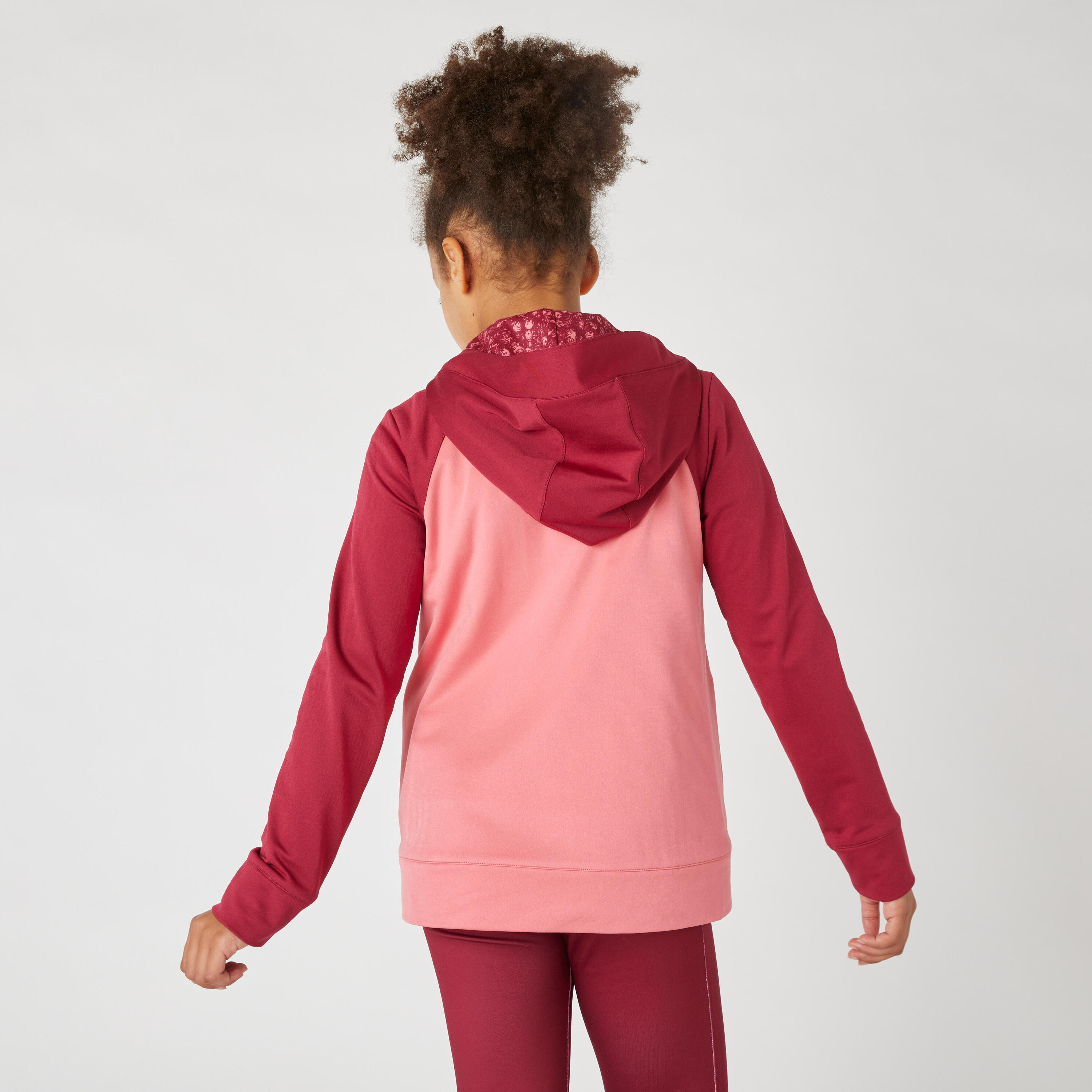 Girls' Warm Breathable Gym Jacket S500 - Pink/Burgundy 2/6