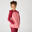 Warme ademende hoodie met rits voor meisjes S500 roze en bordeaux