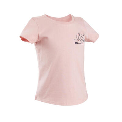 T-shirt bianca bambino ginnastica regular fit cotone da 1 a 5/6 anni
