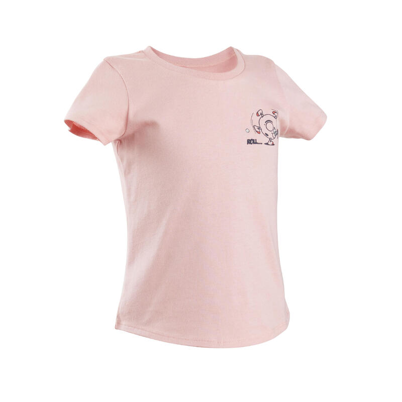 Basic T-shirt voor peuters en kleuters katoen roze
