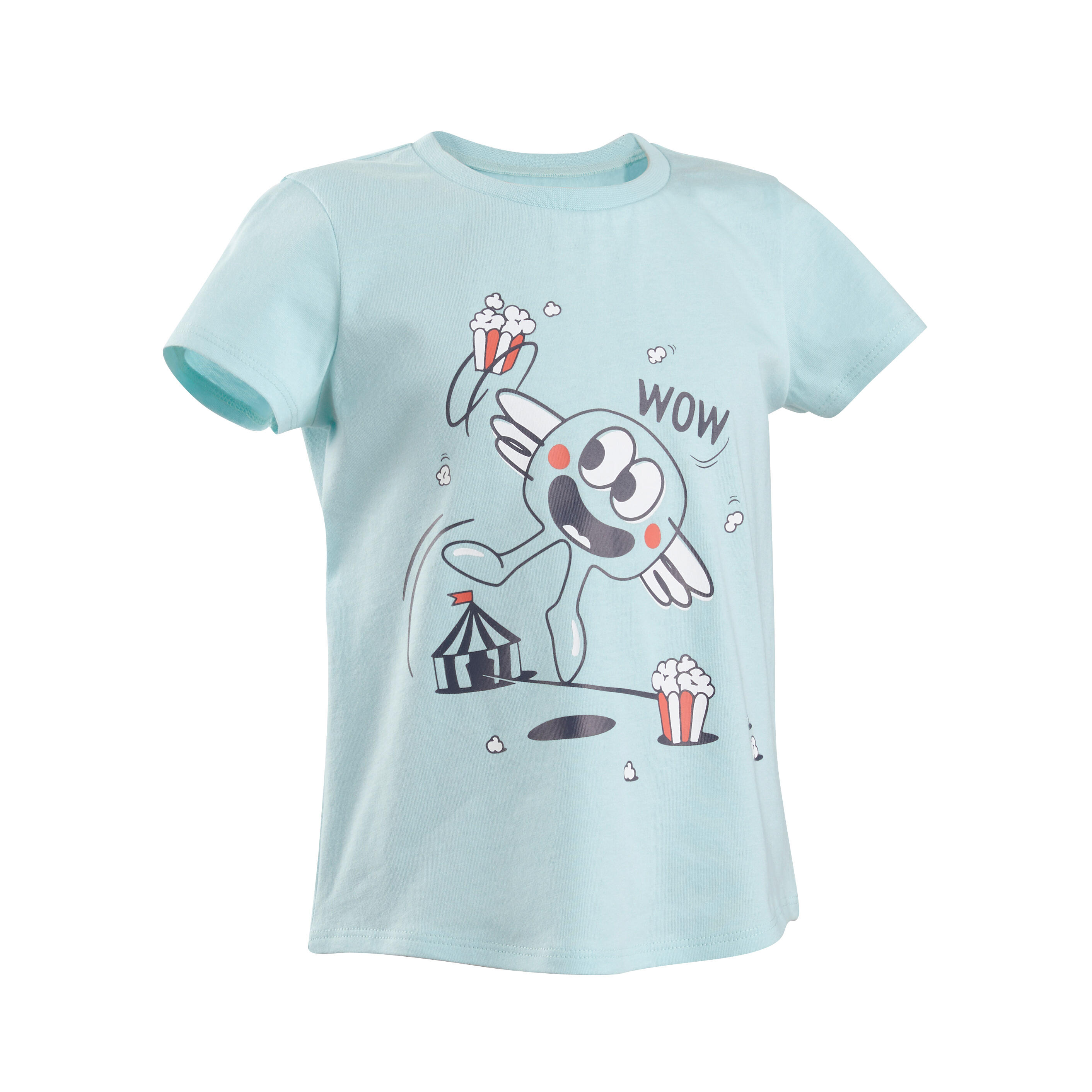 Kids' Cotton T-Shirt Basic - Turquoise with Print 4/10