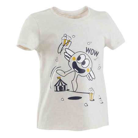 Kids' Cotton T-Shirt Basic - Beige with Pattern