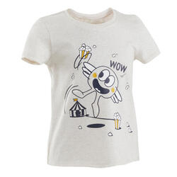 T-shirt enfant coton - Basique Beige avec motifs