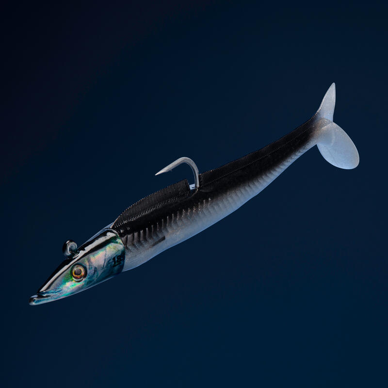 Plasztikcsali tengeri horgászathoz Combo Eelo 150 18 g, fekete hát, fehér hát