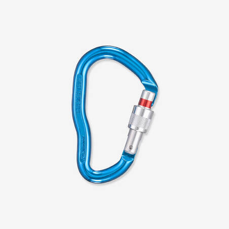 HMS MOUNTAINEERING AND CLIMBING SCREWGATE CARABINER GOLIATH SECURE - BLUE