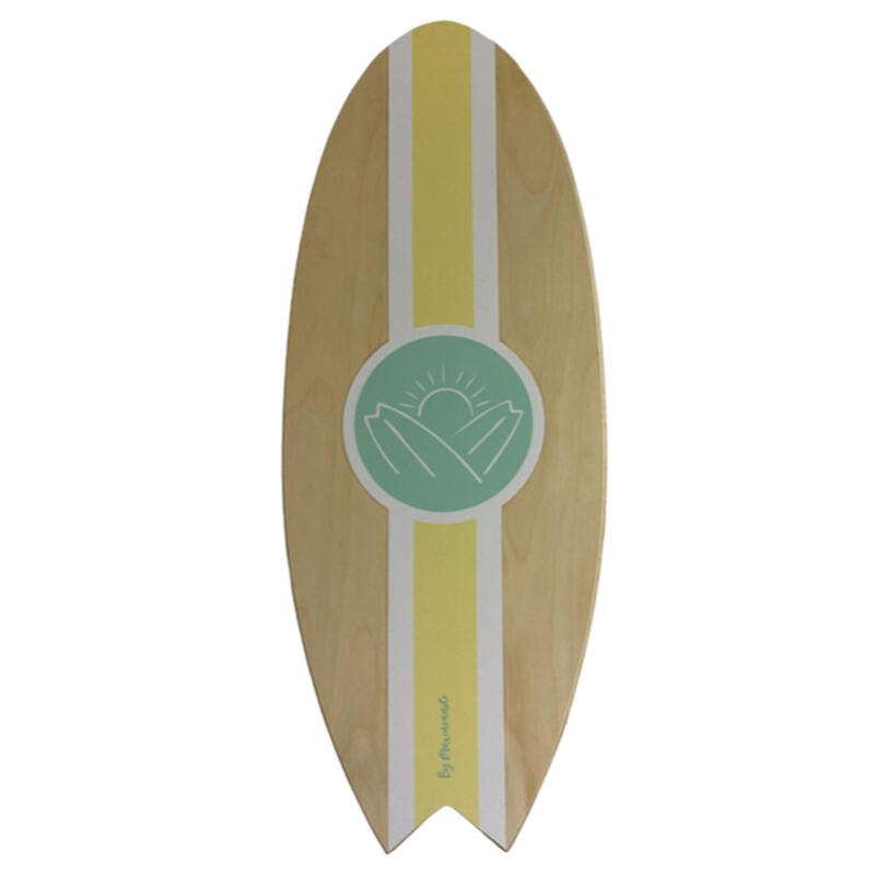 Tabla equilibrio Surf 80cm x 32 cm amarillo/madera
