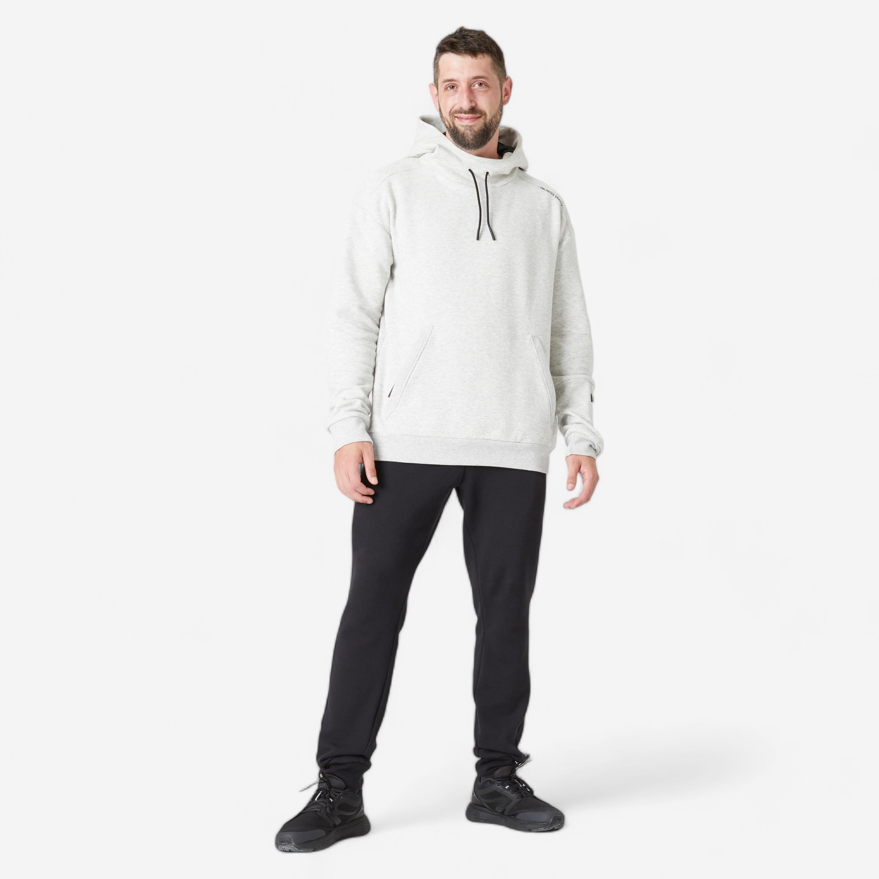 Camisola com capuz para desporto e parkour homem cinzento-claro