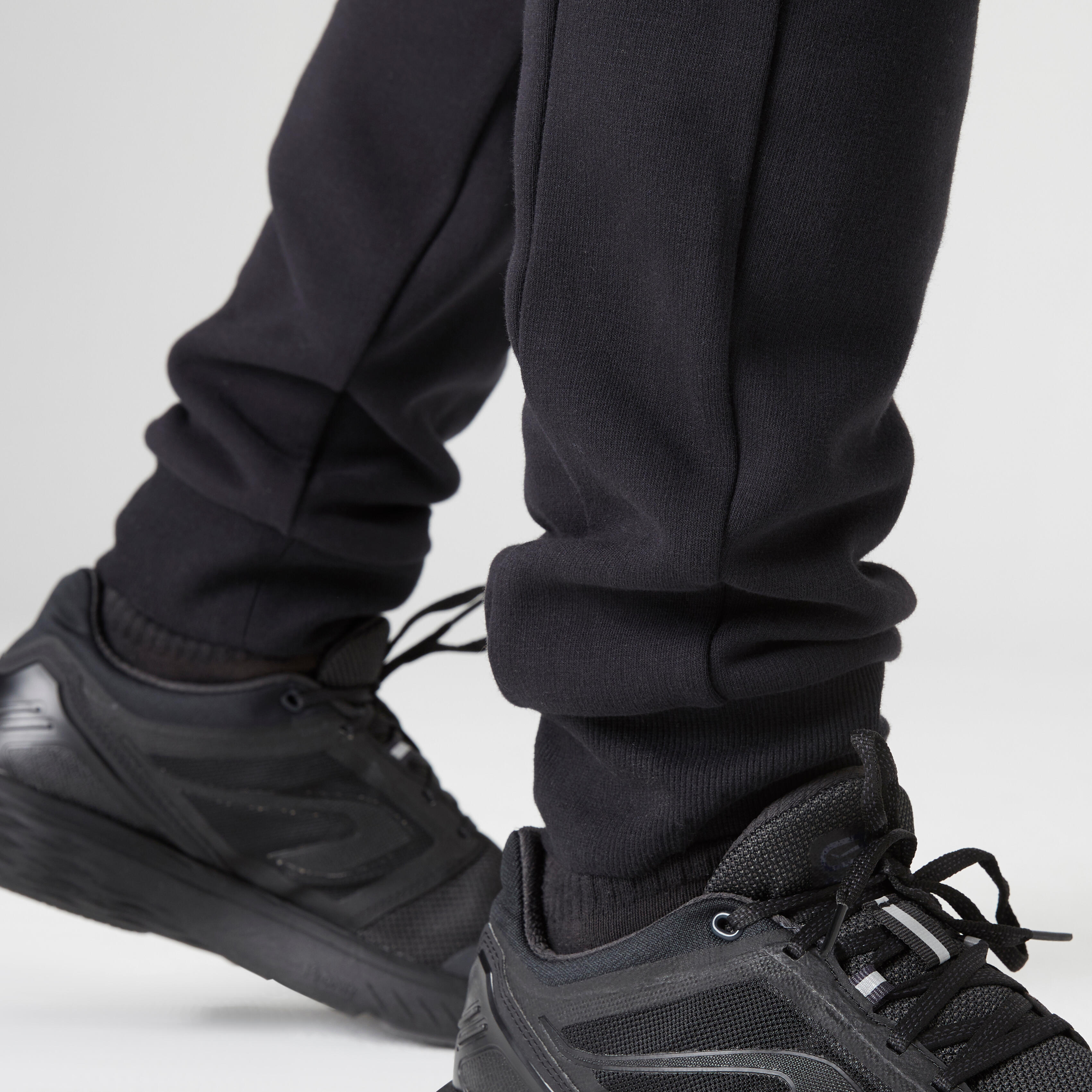 Pantaloni adulto parkour slim misto cotone neri DOMYOS | DECATHLON