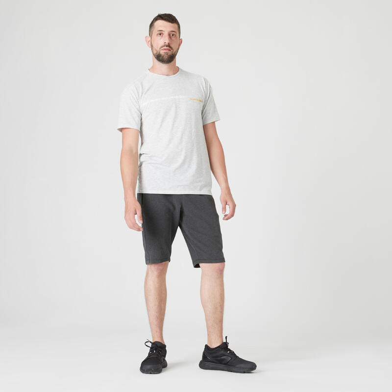 T shirt de sport et Parkour homme. Respirant, fluide, résistant. Gris imprimé