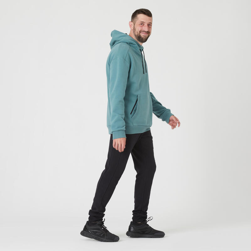Sweat à capuche sport et Parkour homme vert kaki