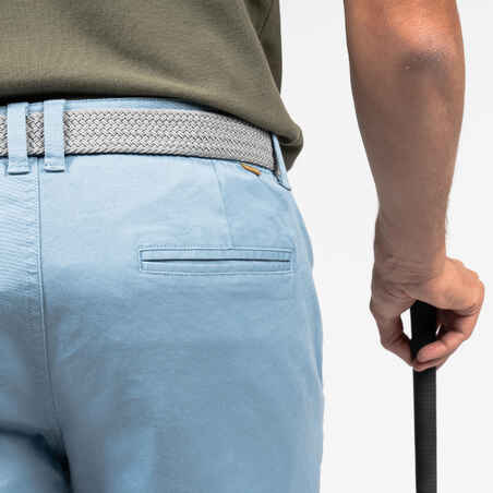 Men's golf cotton chino shorts - MW500 denim blue