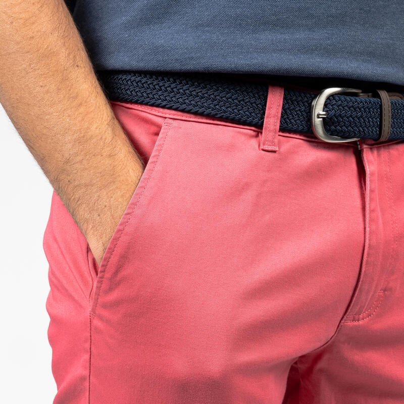 Golfshort voor heren chino MW500 roze