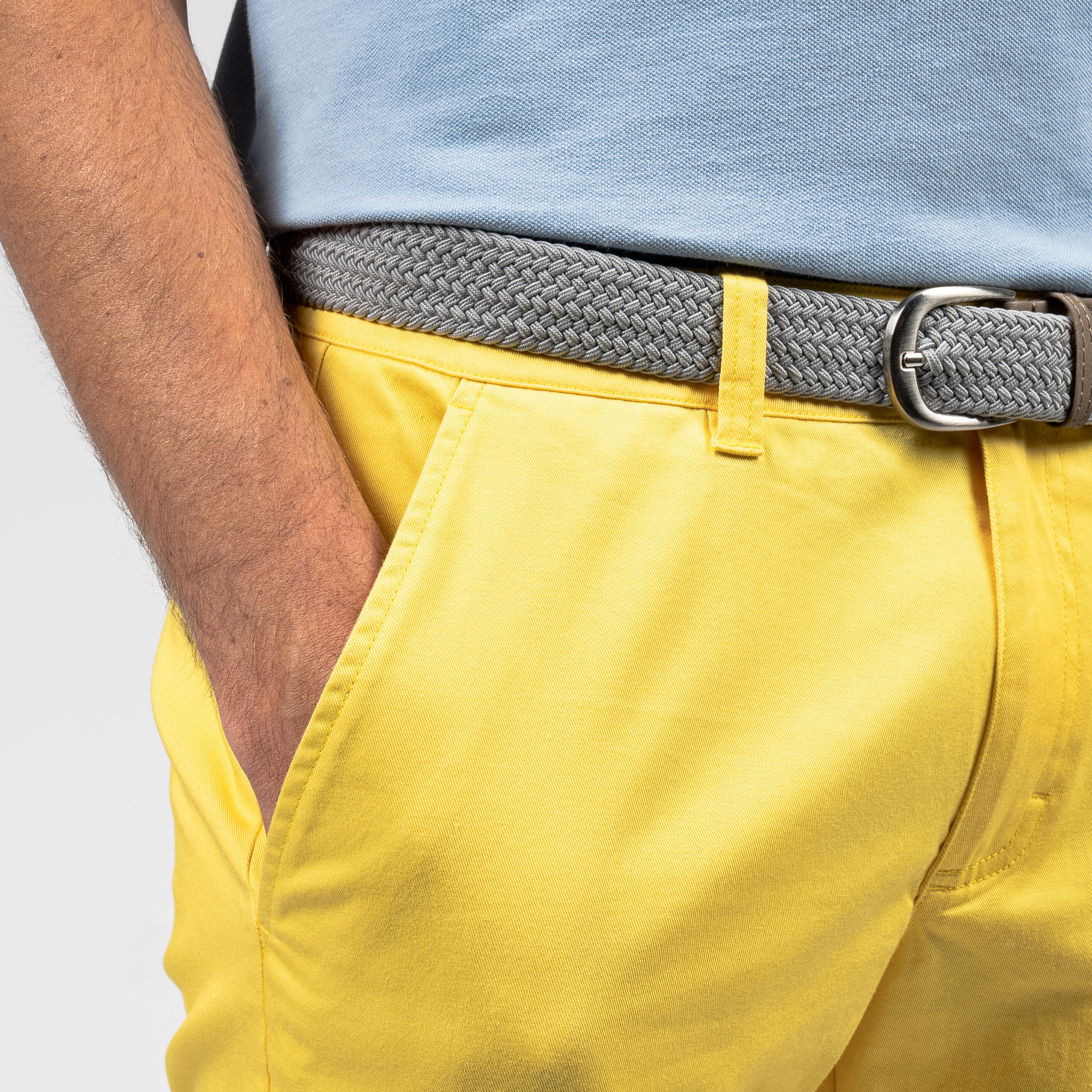 INESIS Pánske golfové chino šortky MW500 žlté S-M · záber 5